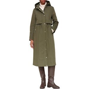 Avec Les Filles Womens    Hooded Maxi Rain Anorak, Green